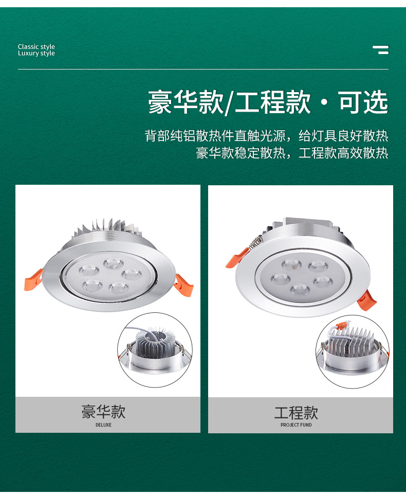 多眼led射灯嵌入式孔灯3W5W高亮牛眼聚光灯洗墙家用店铺商用天花详情16