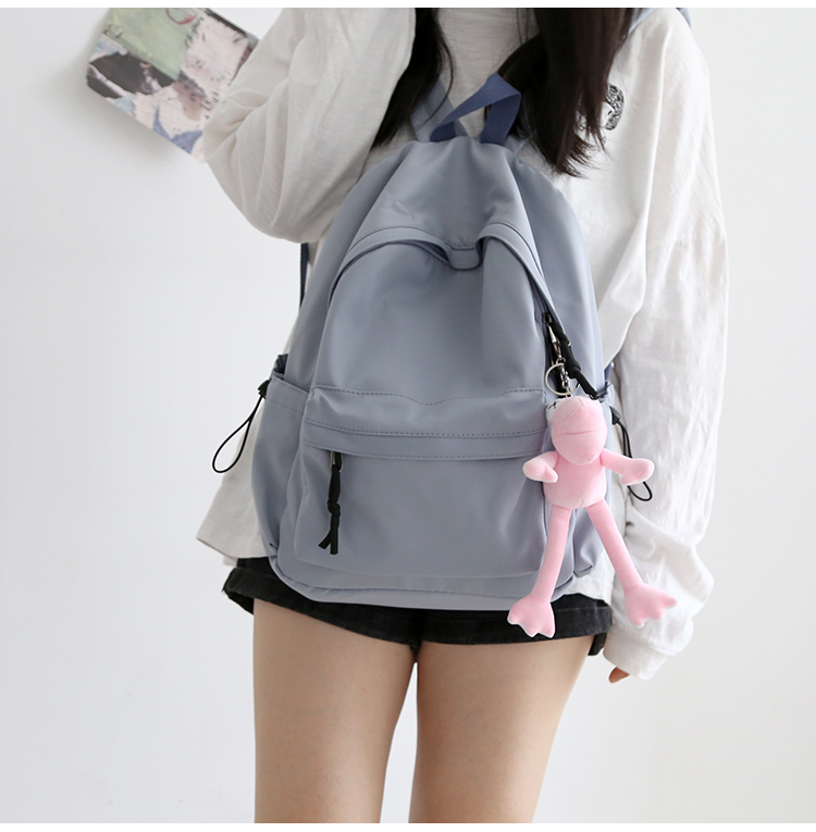 NR森系百搭纯色双肩包男书包女大学生韩版高中背包女双肩大小款详情33