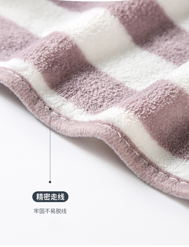 粗条纹珊瑚绒浴裙干发帽套装抹胸浴巾可穿浴裙女士居家可爱浴巾详情5