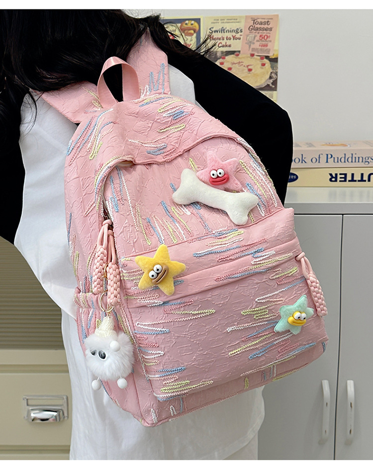 韩版书包高中生女高颜值可爱甜美背包女初中大学生电脑旅行双肩包详情6