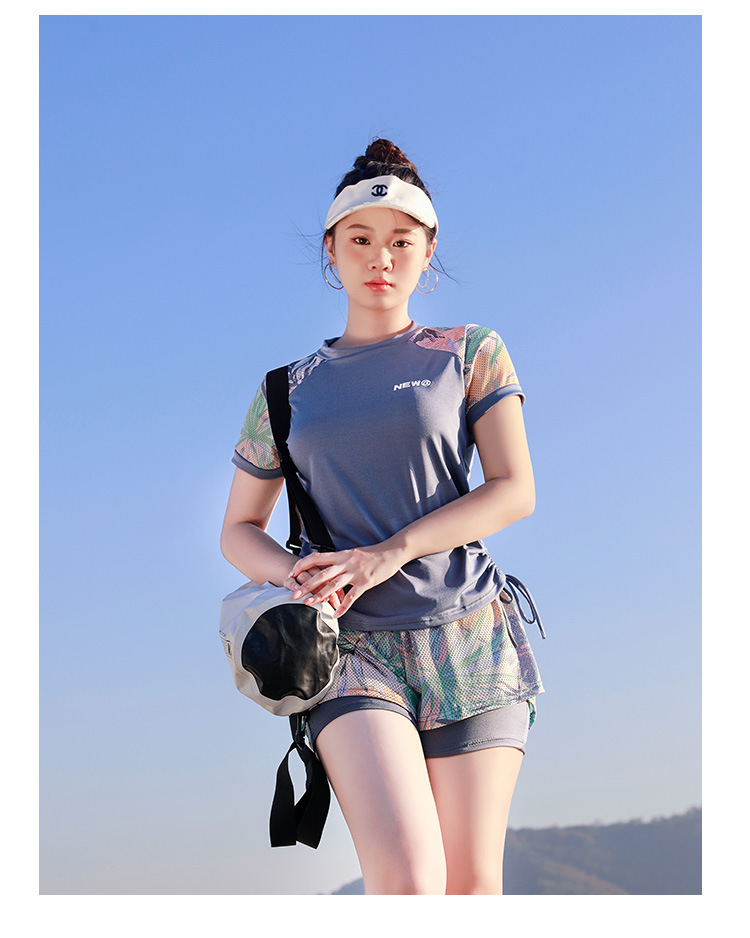 Wholesale of large-sized swimsuits for women, conservative and slimming two-piece sets, printed and slimming swimsuits for swimming, vacation and hot springs -028589 pic 51