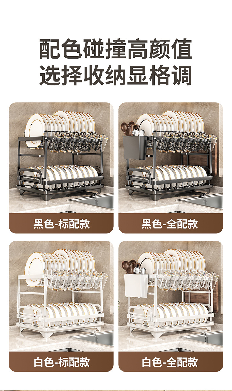 厨房碗盘收纳架家用碗碟水杯置物架碗架碗筷沥水架碗柜小型盘子架详情3