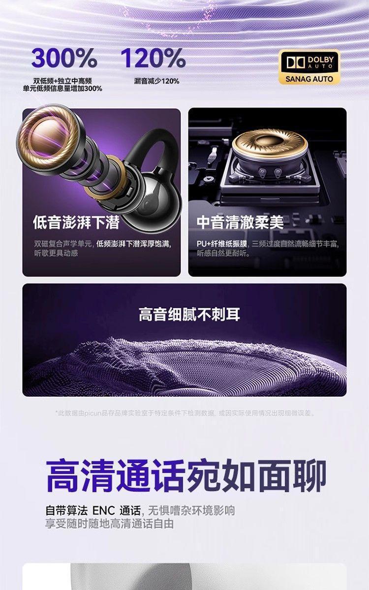 The new GTS15 wireless Bluetooth headphones, featuring a sporty over-ear clip-on design, are compatible with high-quality noise cancellation from Huawei and SONY pic 8