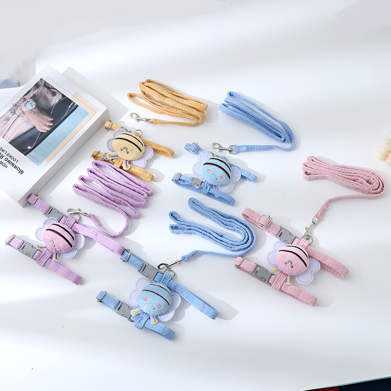 新款宠物小狗牵引绳溜猫咪胸背带户外牵引绳子项圈衣服防爆宠物批详情2