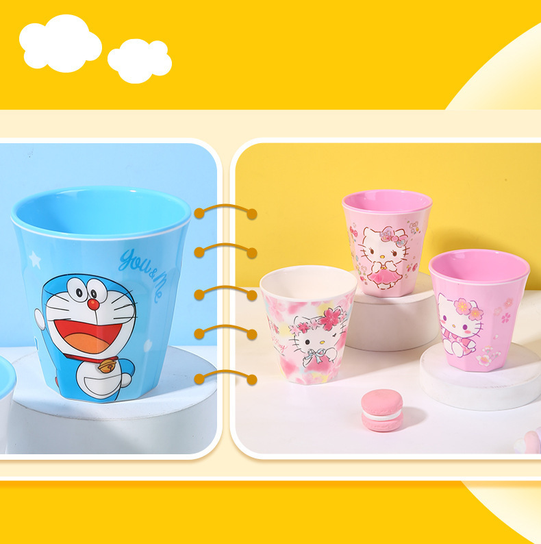 来图定制食品级密胺卡通杯子塑料杯个性化创意多角水杯logo详情12