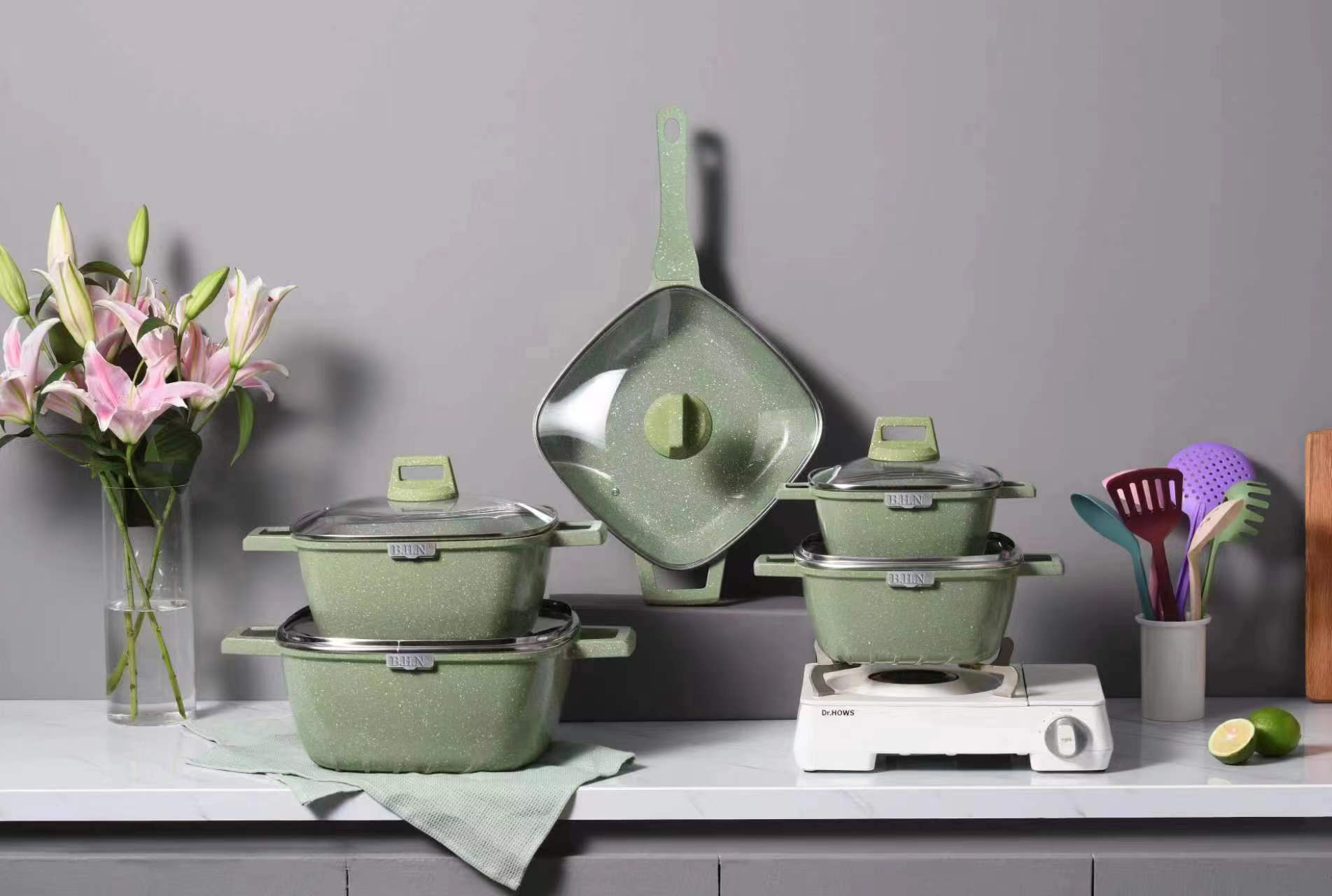 21PCS SET COOKWARE 21-piece set of non-stick soup pot set, Aluminum Pot set, tourmaline Pot set pic 11