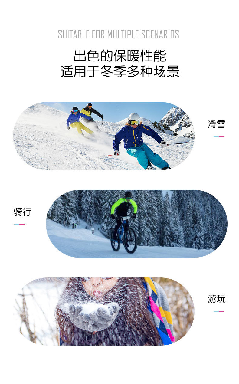 情侣款保暖手套男女秋冬季触屏开车电动车骑行防滑玩雪防寒运动L2详情7