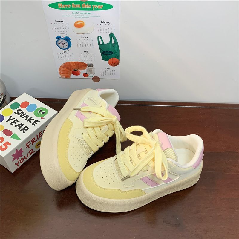 小众甜美厚底板鞋女款2025春秋季百搭德训鞋内增高休闲运动小白鞋详情15