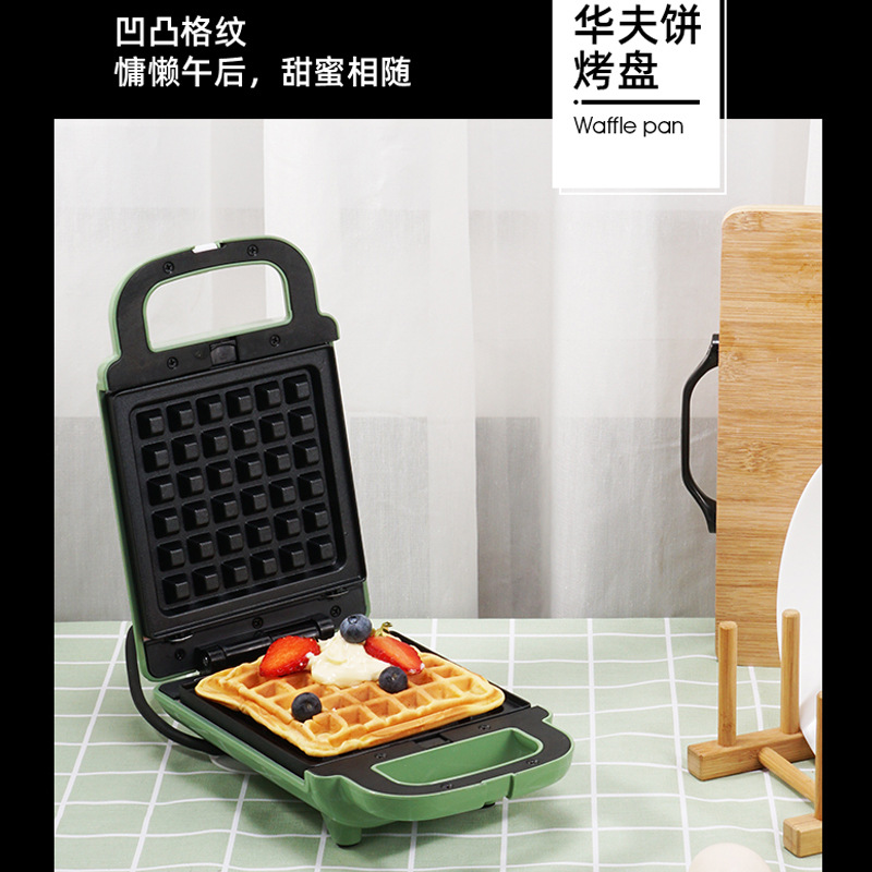 跨境亚马逊110V华夫饼机三明治机早餐机烤面包机小家电煎牛排机详情8
