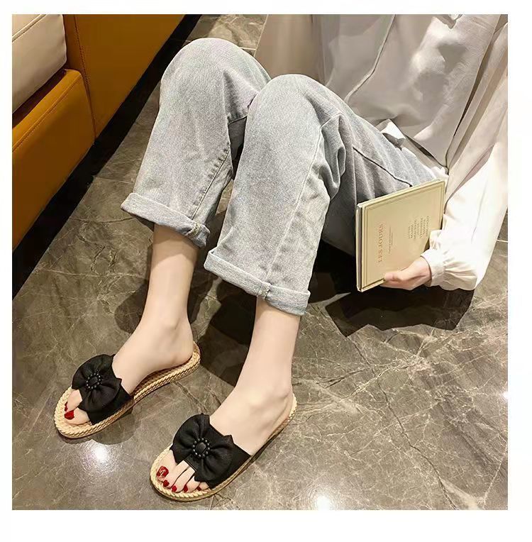 拖鞋女夏季外穿时尚防滑防臭耐磨轻便百搭ins蝴蝶结韩版批发详情10