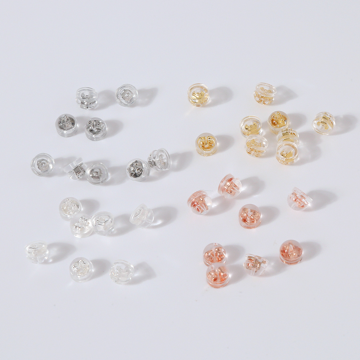 14K镀金保色弹性硅胶耳堵 汉堡耳塞 防掉滑透明柔软环保耳钉针 手链款式可选详情15