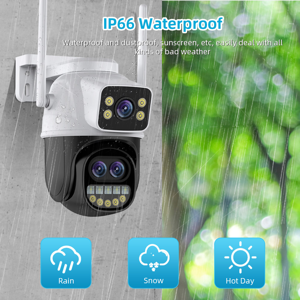 Three-eye zoom surveillance camera, home high-definition camera, wireless camera, wifi network, indoor and outdoor monitor pic 4
