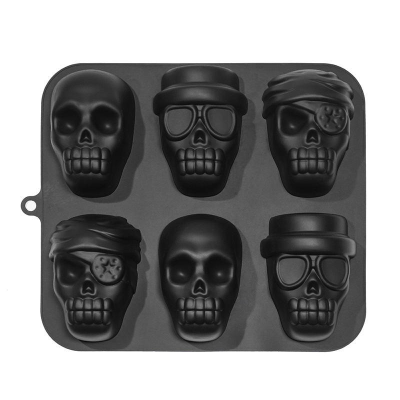 Silicone barbecue pan, large skull chocolate mold cake, skull head resin mask baking mousse pic 14