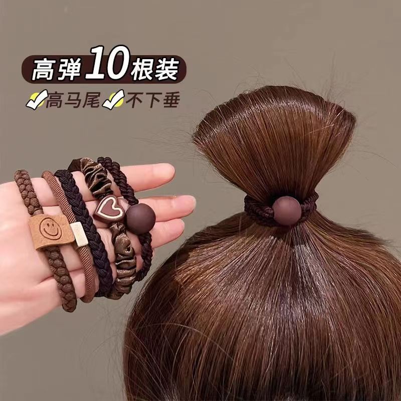 High-elasticity and durable leather band, simple and elegant for women, high ponytail hair tie, high-end look, 2023 new style hair tie pic 1