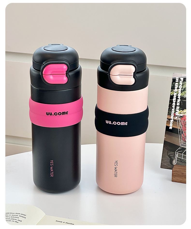 Original female high appearance level straw insulated cup portable double-drinking stainless steel water cup travel coffee cup custom-made pic 27