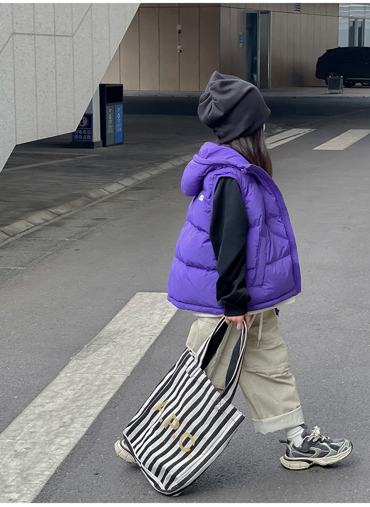 韩国童装儿童羽绒马甲秋装背心外穿男童女童幼儿园背心亲子装坎肩详情15