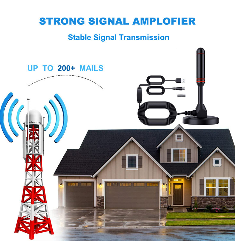 Digital TV antenna dual amplifier DTMB TV signal antenna DVB-T indoor TV antenna pic 7