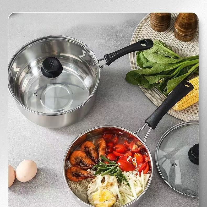 Stainless steel milk pot, small soup pot, small steamer, mini pot, baby food cooking, hot milk pot, induction cooker, small milk pot pic 3