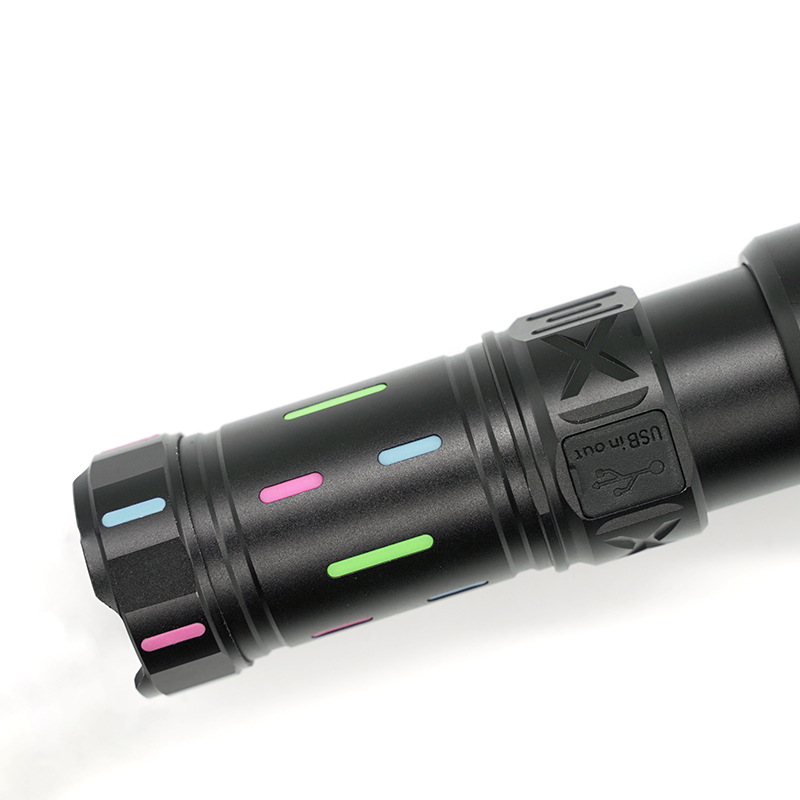 Wholesale of new outdoor camping patrol long-range rechargeable zoom telescopic portable aluminum alloy mountain flashlights pic 6