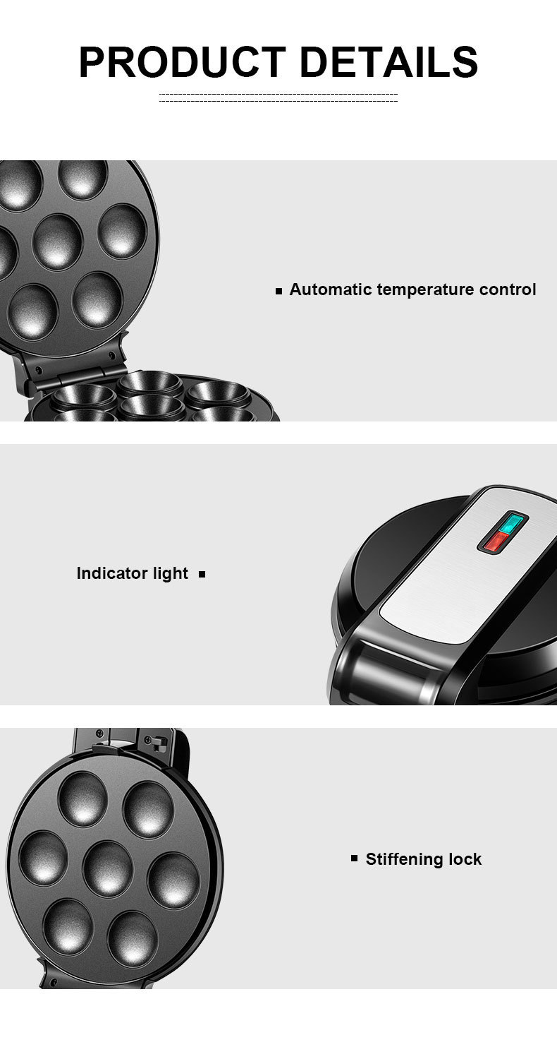 5-in-1 interchangeable plate sandwich machine, meatball machine, pizza machine, doughnut machine, waffle machine, multi-functional breakfast pic 7