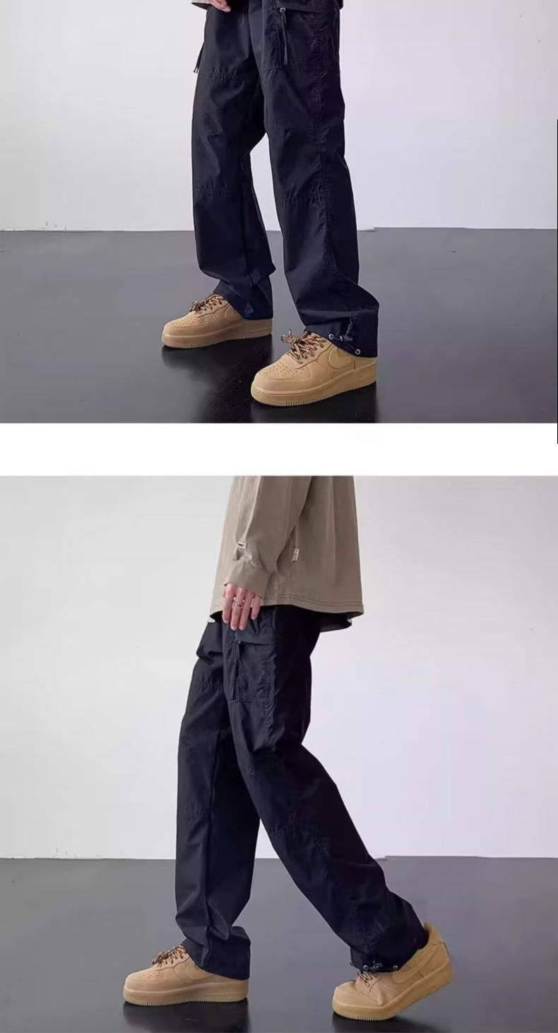 美式机能风冲锋裤男款春秋季速干抽绳束脚裤子户外工装徒步登山裤详情9