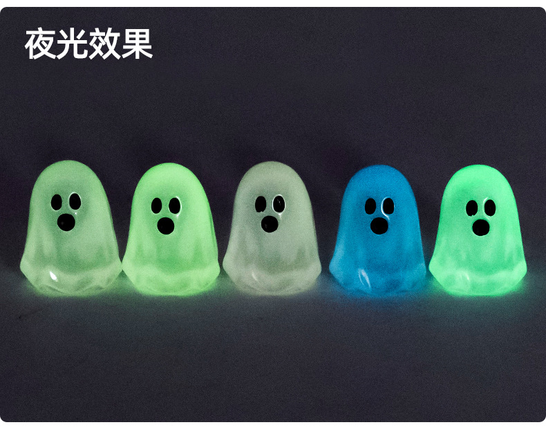Cross-border creative luminous little ghost diy decorative hanging accessories mini micro-landscape Halloween small ornaments pic 47