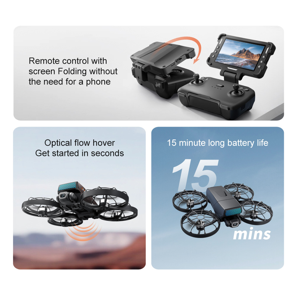 Cross-border M8 brushless drone with screen control, aerial photography, folding aircraft, optical flow dual camera remote control aircraft pic 29