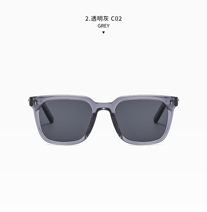 2025 new square-framed sunglasses, UV-blocking sunglasses, street style fashion and internet-famous glasses pic 13