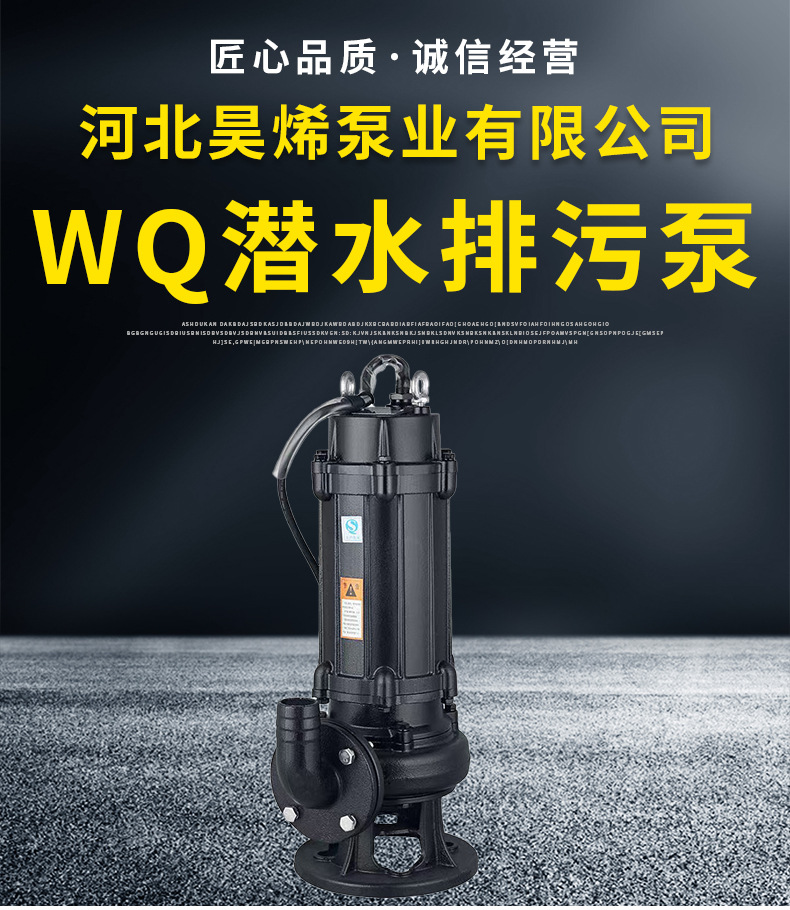 WQ污水泵排污排洪灌溉农用工业用潜水泵大功率泥浆污物污水泵批发详情1