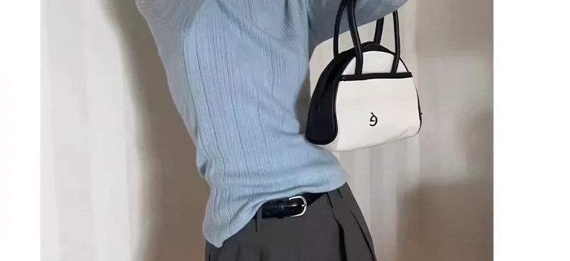 A light purple semi-high neck slim-fit innerwear with a knitted sweater for women in the spring of 2026 is a stylish and unique thin base layer pic 37