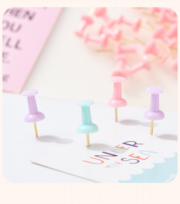 Wholesale macaron-colored paperclip stapler set, rubber band, horizontal thread, drawing pin, pin, long tail clip binding set pic 19