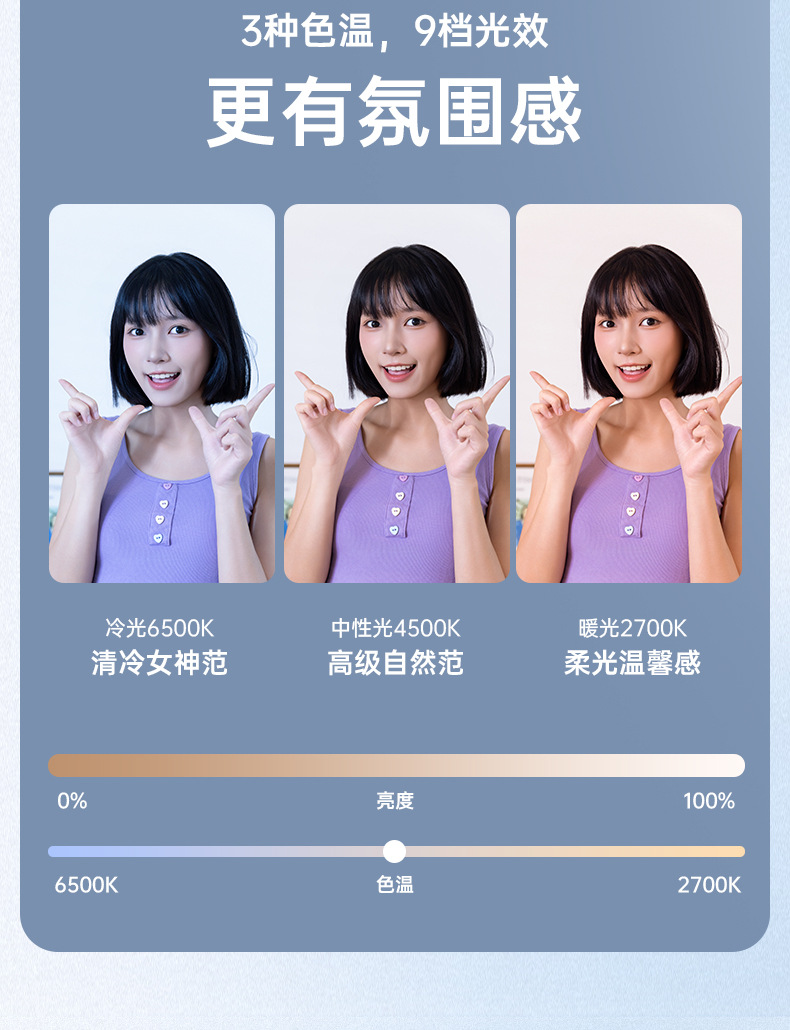 新款手机美颜自拍口袋补光灯神器随身直播通用充电款柔光灯批发详情12