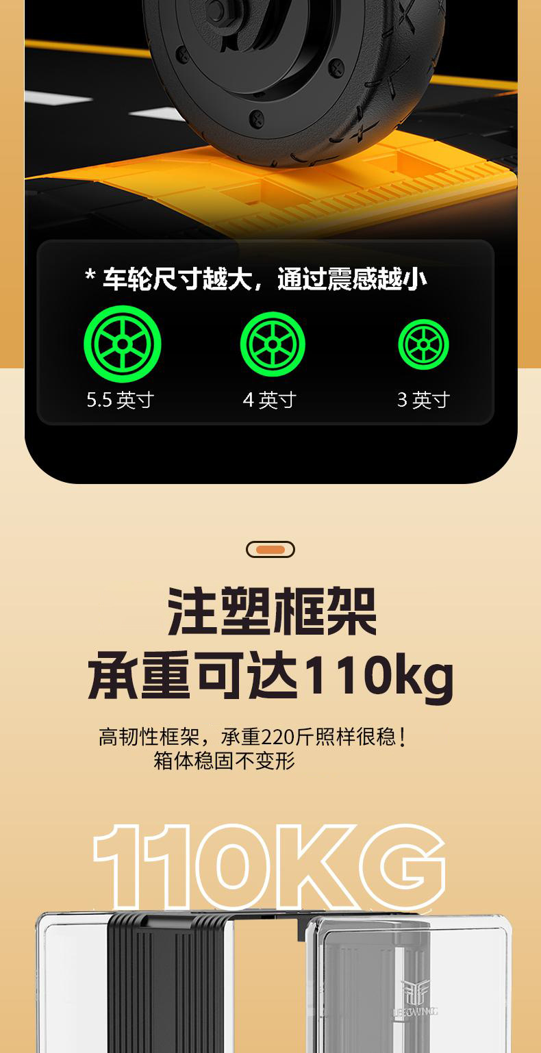 The LEGWING 20-inch smart electric suitcase can be ridden and used as a carry-on travel trolley pic 9