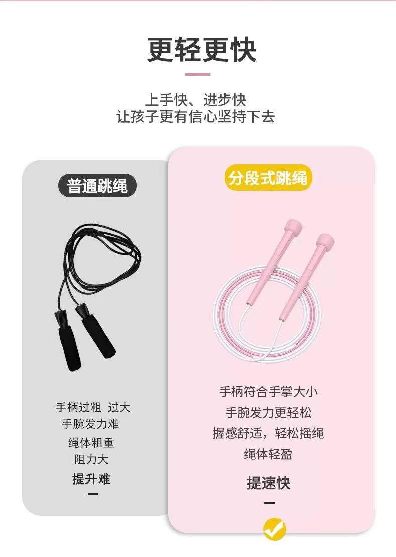 天扬竞速沙学式跳绳分段式中小学生跳绳花式跳绳男女双飞比赛详情3
