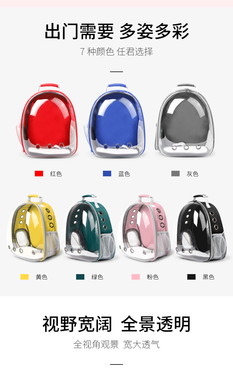 猫包宠物全景猫咪透明双肩包宠物包太空包便携外出太空舱猫背包详情6