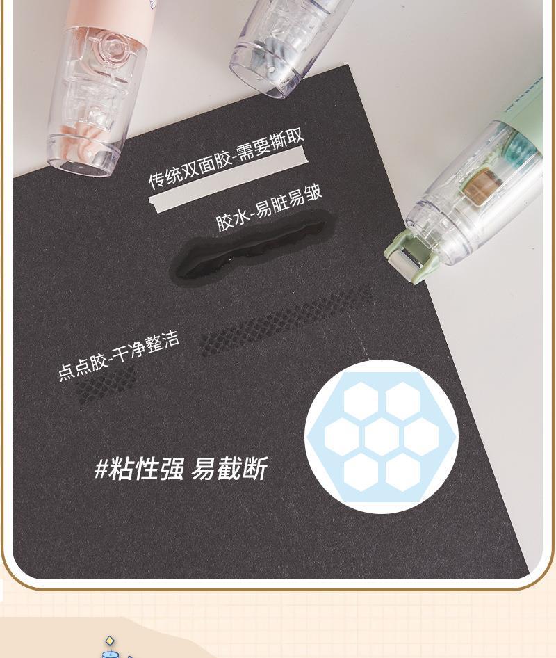 学生用旋转按动点点胶长立大容量批发双面胶粘贴手工可替换按动详情5