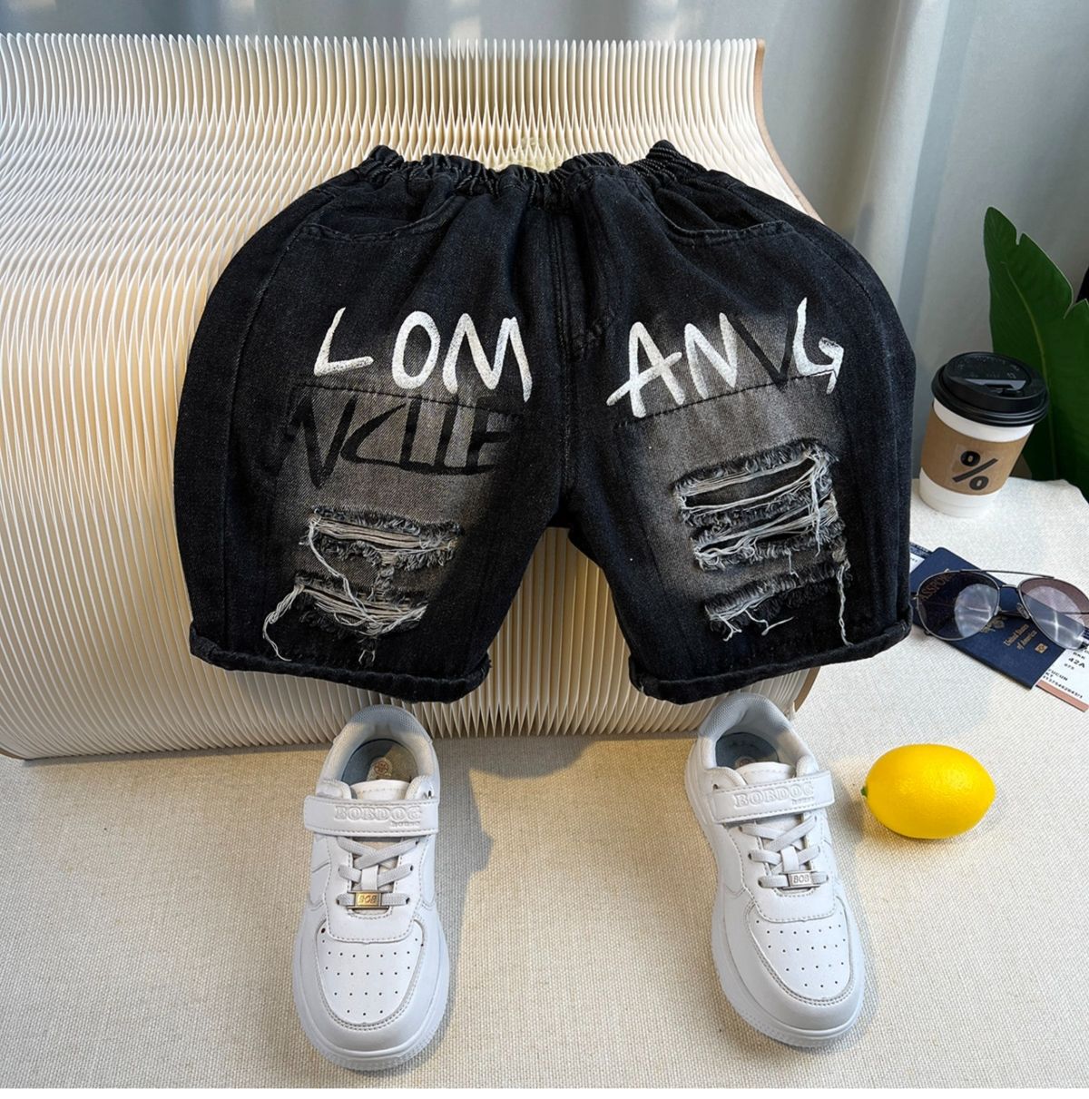 儿童套装男童夏装2025新款痞帅男孩短袖T恤两件套宝宝夏季衣服薄详情20