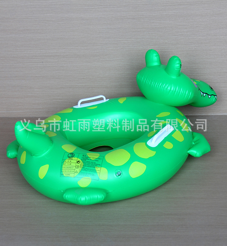 新品加厚鳄鱼儿童游泳圈卡通动物造型PVC充气游坐圈适合户外游泳安全防滑详情8