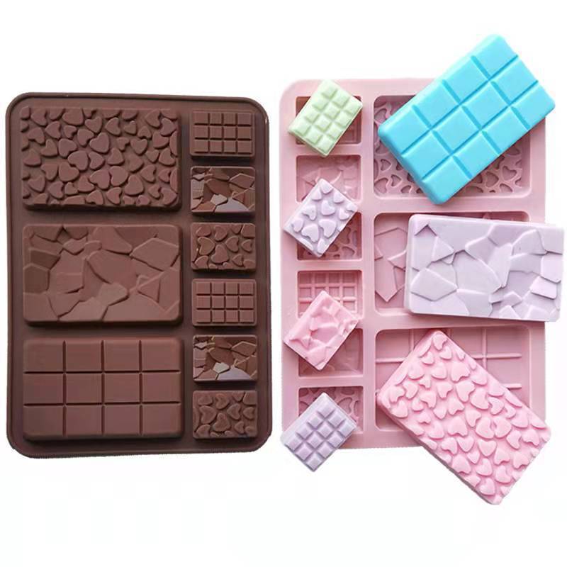 Accesorios para bebés y niños molde de galletas nuevo molde de chocolate de silicona en stock 9 líneas diferentes de página completa de silicona de grado alimenticio para hornear molde pic 2