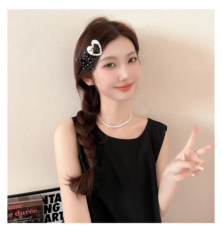 y2k color polka dot metal hair clip, female forehead fringe clip, sweet and cool Spice girl duckbill clip, hair clip headwear pic 7