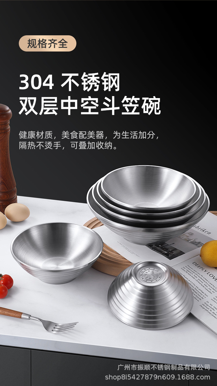 304不锈钢碗拉面碗饭泡面大碗酸奶碗面馆螺蛳粉杀猪粉大汤面碗详情1