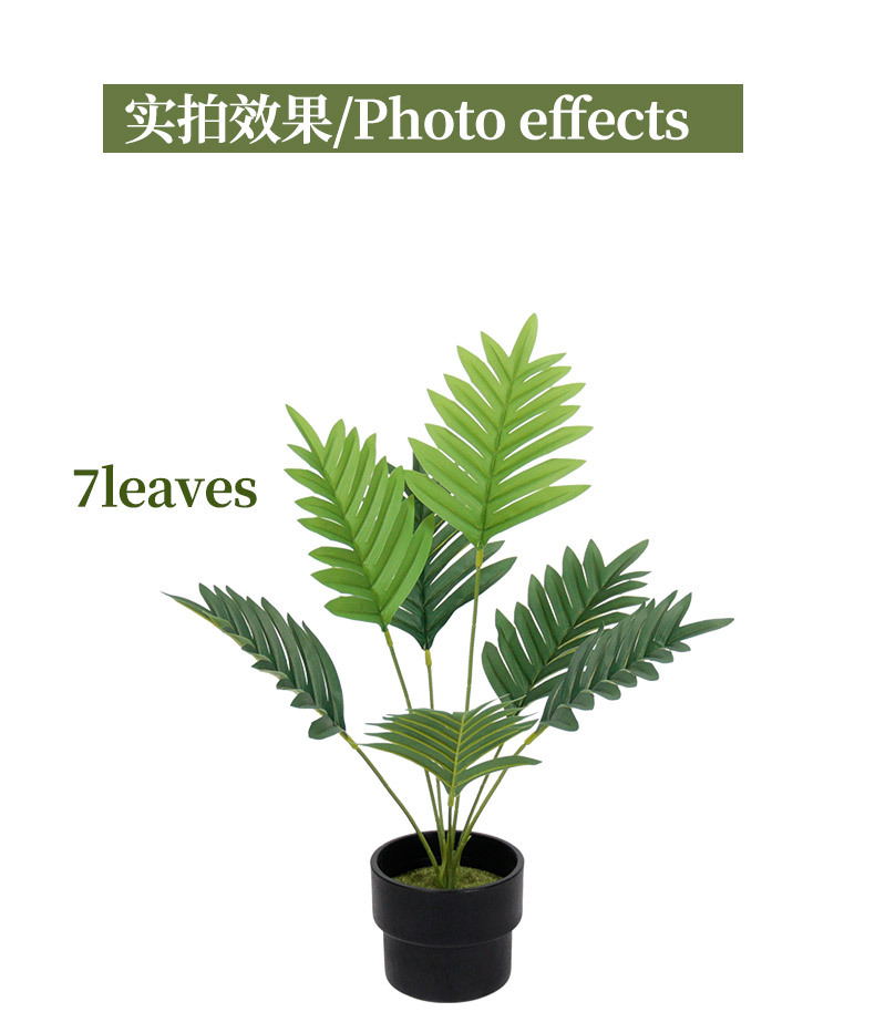 Cross-border artificial green plants, Chrysalidocarpus lutescens, palm leaf potted plants, indoor and outdoor home decoration, iron leaf artificial tree bonsai pic 5