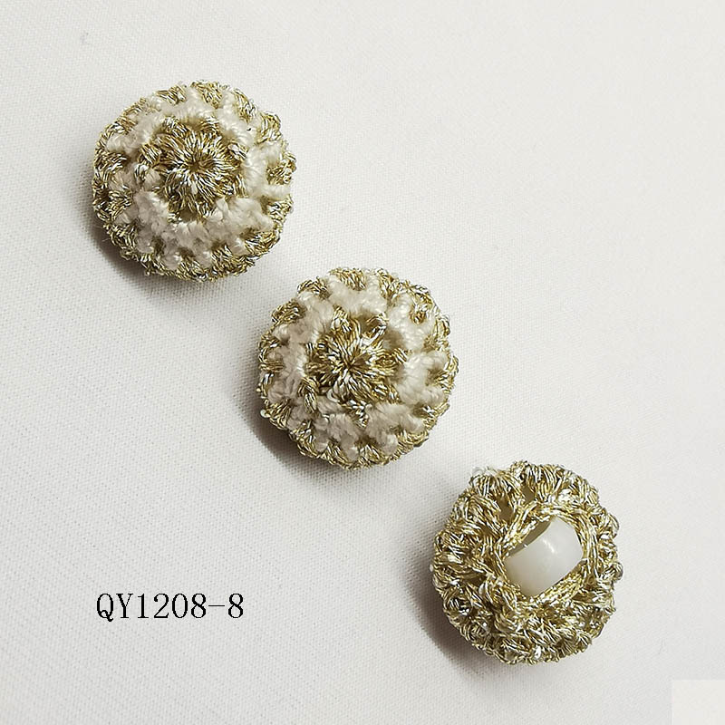 国潮风手勾渐变色毛线纽扣连衣裙毛衣DIY手工纽扣详情6