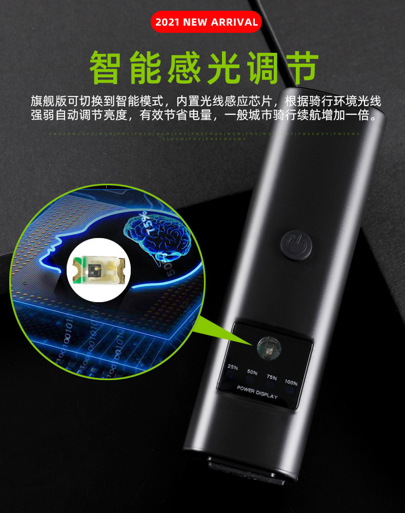 2024 New mountain bike lights, headlights, cycling equipment, charging, strong flashlight, horn, night cycling, bicycle lights, cycling equipment accessories, mountain bike cycling lights pic 5