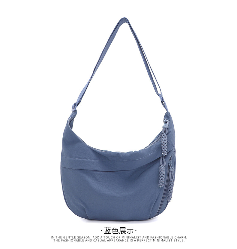 Japanese minimalist large-capacity crossbody bag for girls, 2024 new style student small crossbody bag, single-shoulder fabric bag, versatile dumpling bag for girls pic 18