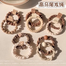 彩虹编织儿童头绳发圈扎头发可爱卡通公仔皮筋diy发饰皮套女批发详情5