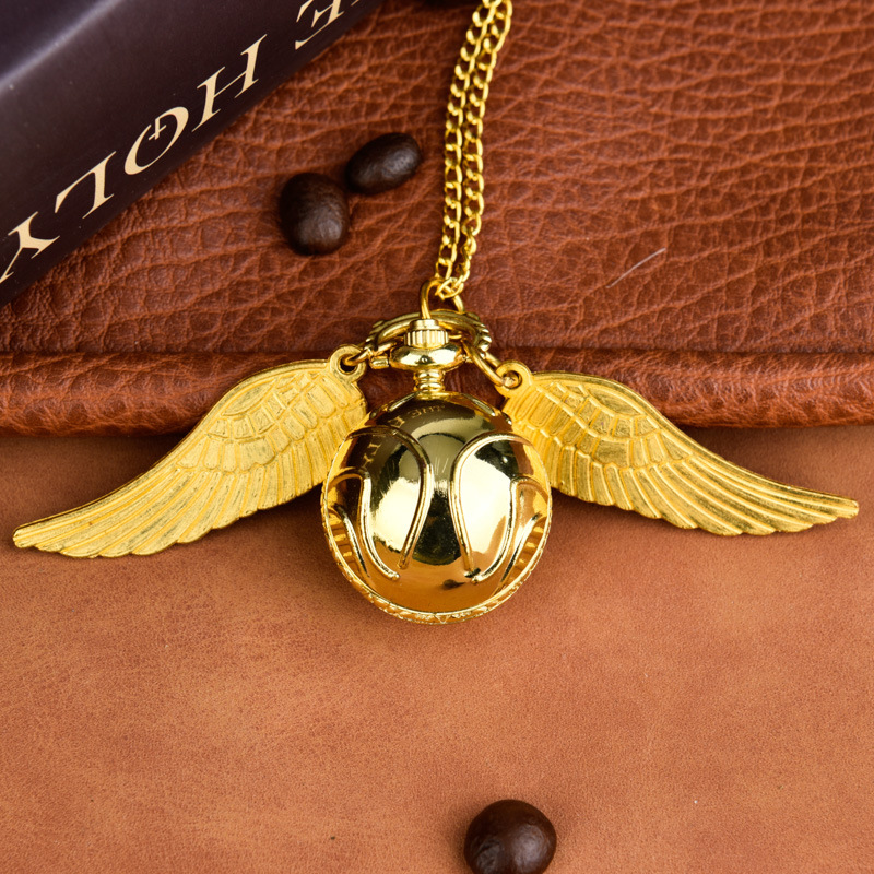 Small golden blue ball pocket watch with golden small light ball and large wings manufacturer wholesale 8890 pic 9
