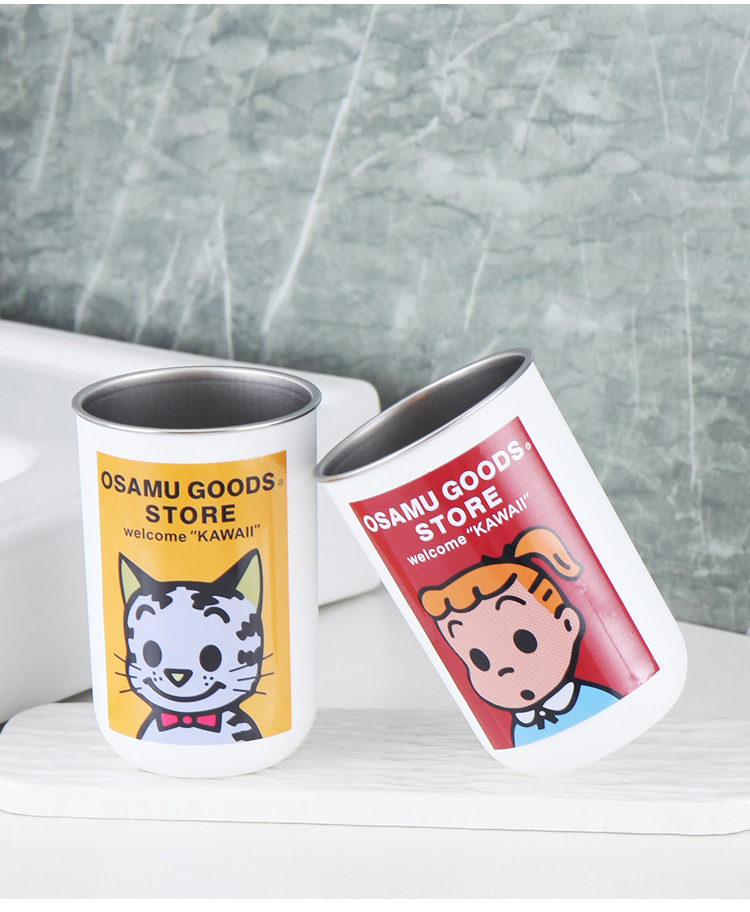 可爱漱口杯原田治不锈钢家用牙刷杯情侣高颜值宿舍洗漱水杯牙刷杯详情14