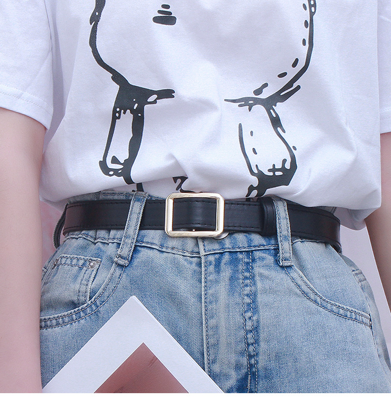 Perforated belt, practical and decorative jeans for women, black, thin, fashionable and retro student, ins style belt, trendy for ladies pic 5