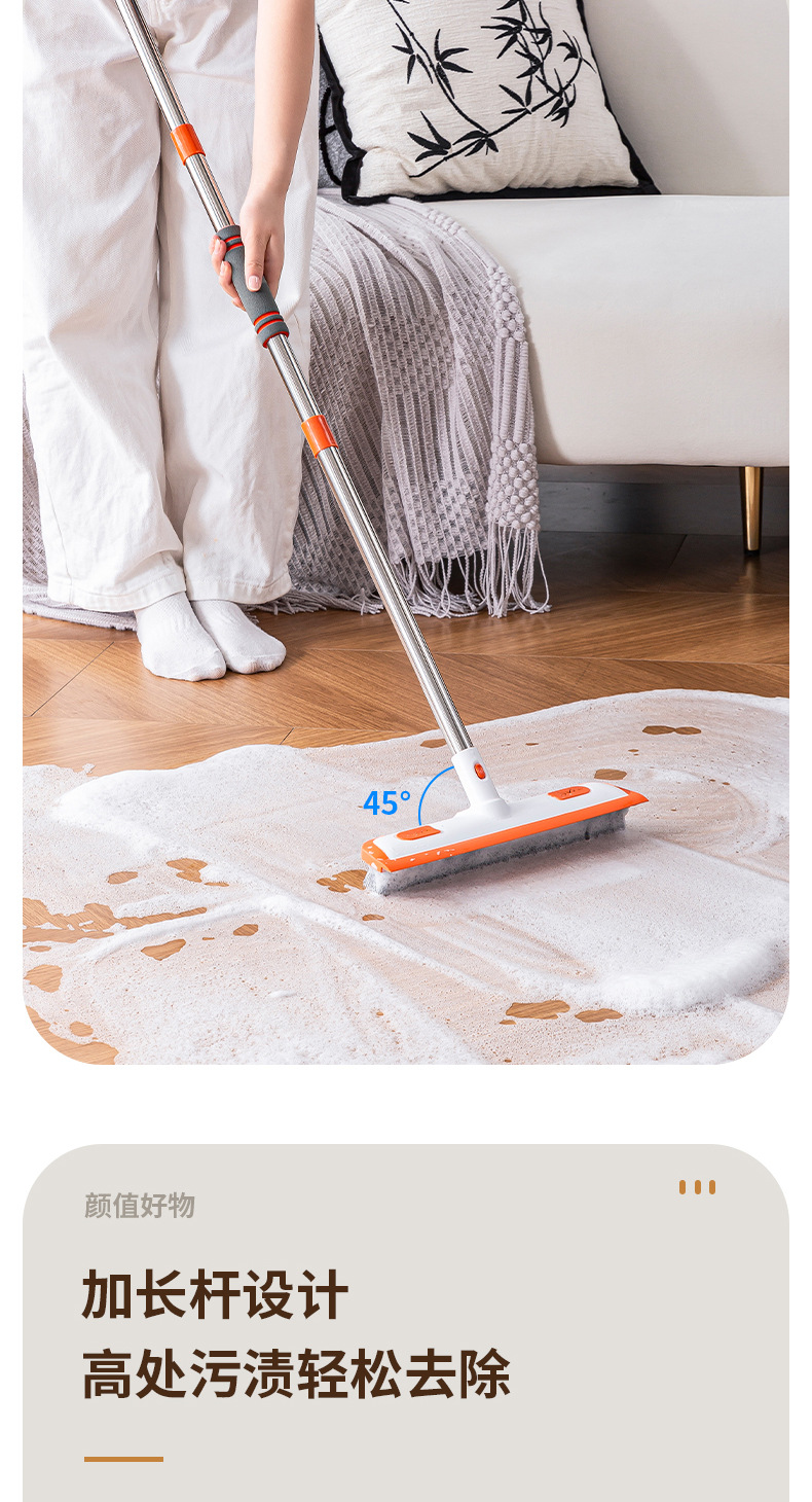 跨境新品家用地板刷浴室清洁刷加大硬毛刷卫生间瓷砖刷刮刷两用详情8